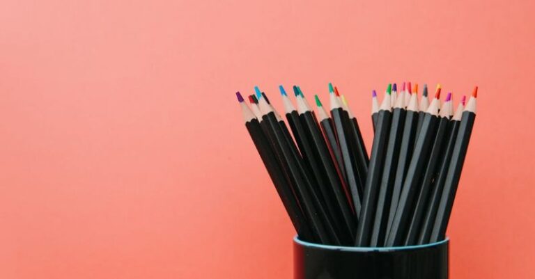 Tips - Colored Pencils on Black Ceramic Cup