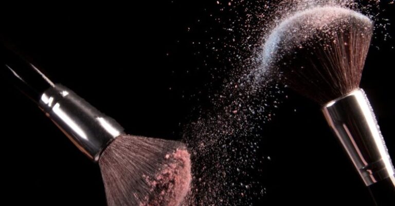 Makeup - Cosmetics Makeup Brushes and Powder Dust Explosion